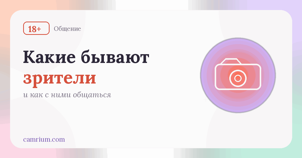 Типы зрителей и как с ними общаться — Camrium